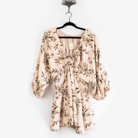 NWT Free People Portia Floral Ivory Mini Tea Combo $148 - Size SM (Women's 4-6) - Picture 8 of 14
